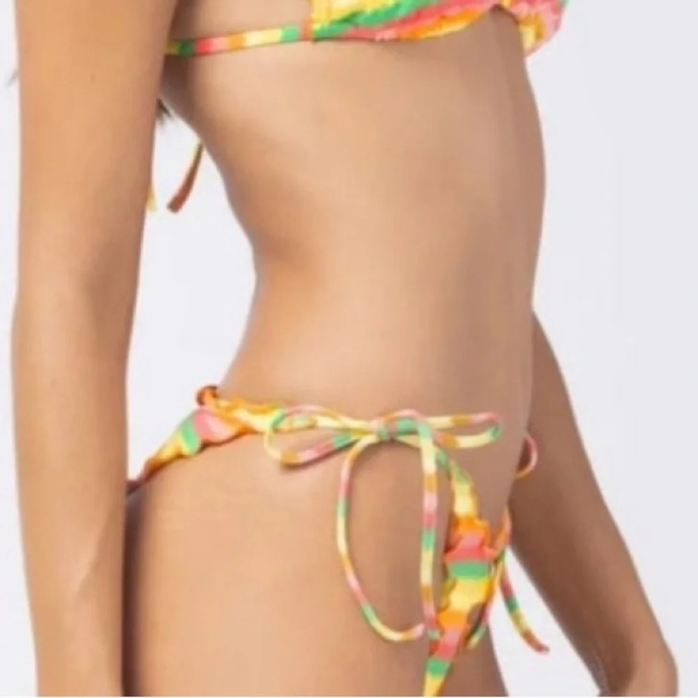 L*SPACE Under the Sun Bitsy Bikini Bottoms Tie Side Medium